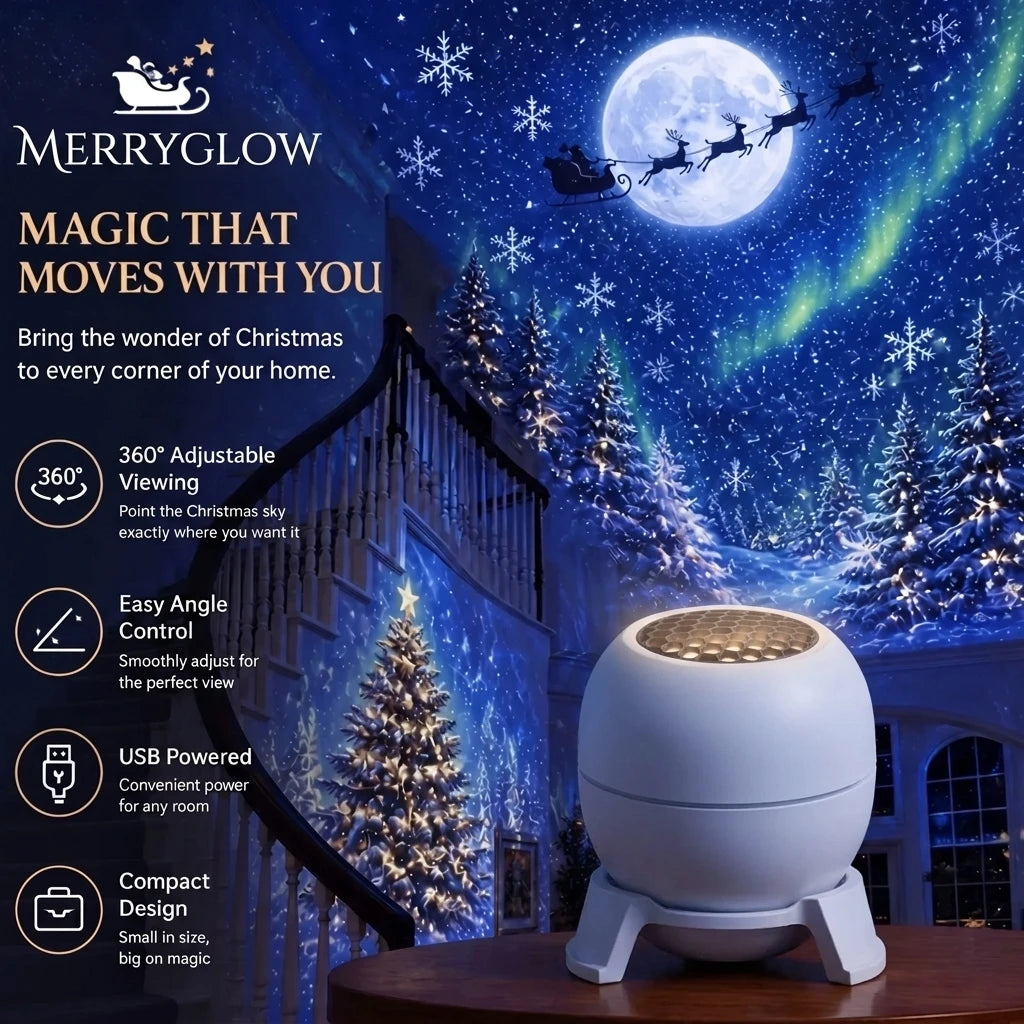 MerryGlow projector filling a room