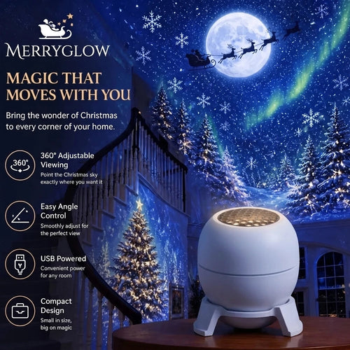 MerryGlow projector filling a room